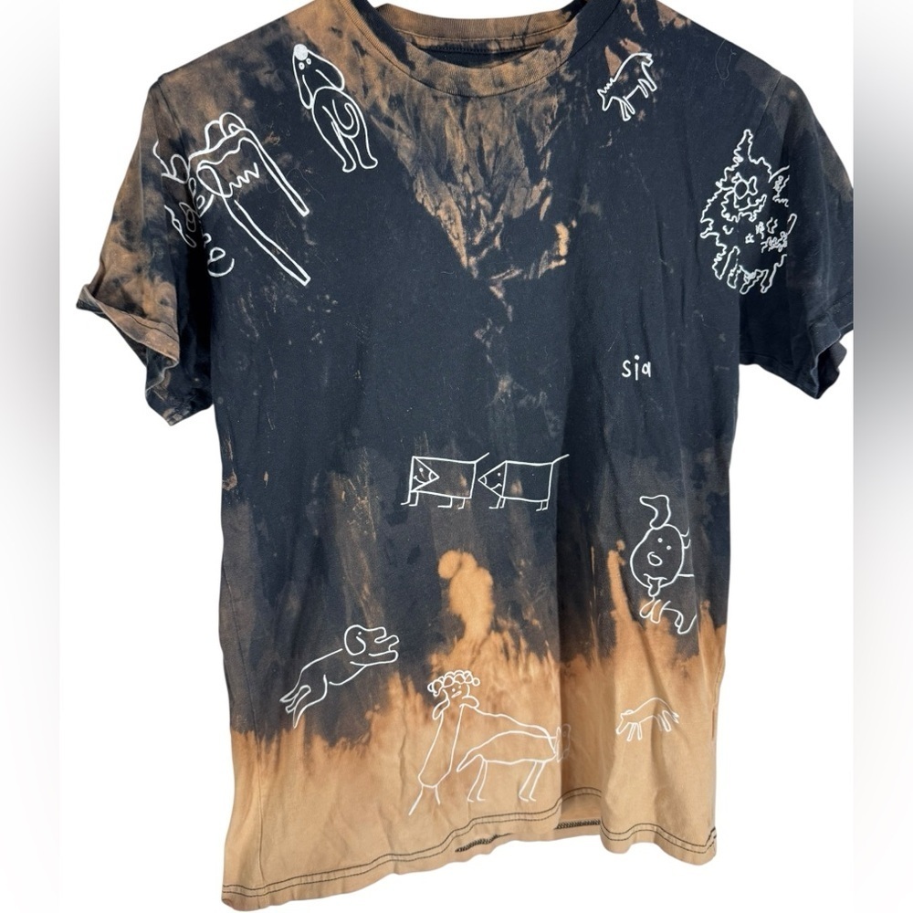 SIA official concert t in bleach wash tie-dye.  Small